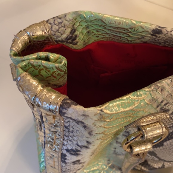 Jenrigo Snake Embossed Tote Shoulder Bag Purse - Picture 2 of 16